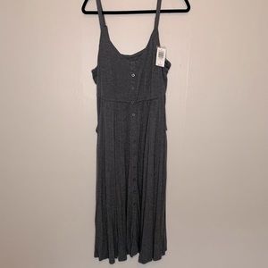 Heather grey button front super soft dress